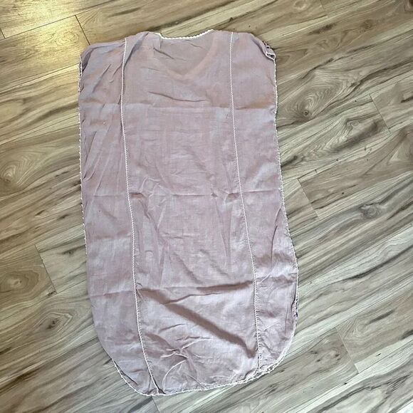 MOMO NEW YORK | Chasing Rainbow Embroidered Kaftan Blush Pink Nude | Size OS - Picture 6 of 8